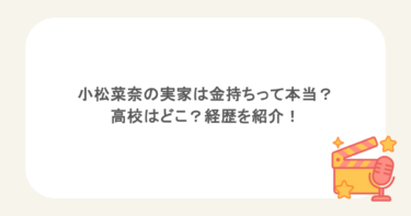 小松菜奈の実家は金持ちって本当?高校はどこ?経歴を紹介!
