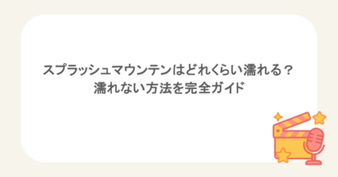 スプラッシュマウンテンはどれくらい濡れる？濡れない方法を完全ガイド